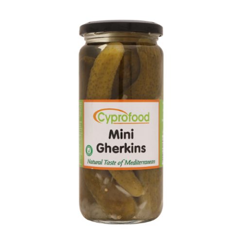 Cyprofood Mini Gherkins Pickle JAR 6x500cc Village Quality Products