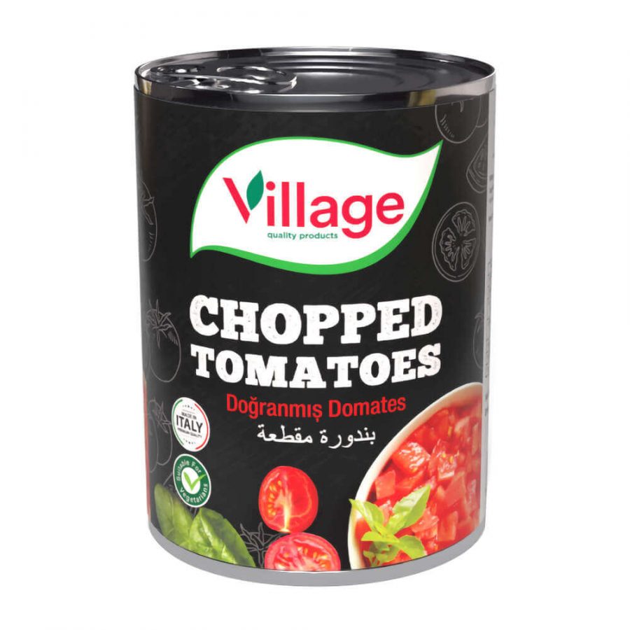 VILLAGE CHOPPED TOMATOES EO TIN (NO PM) - Image 1