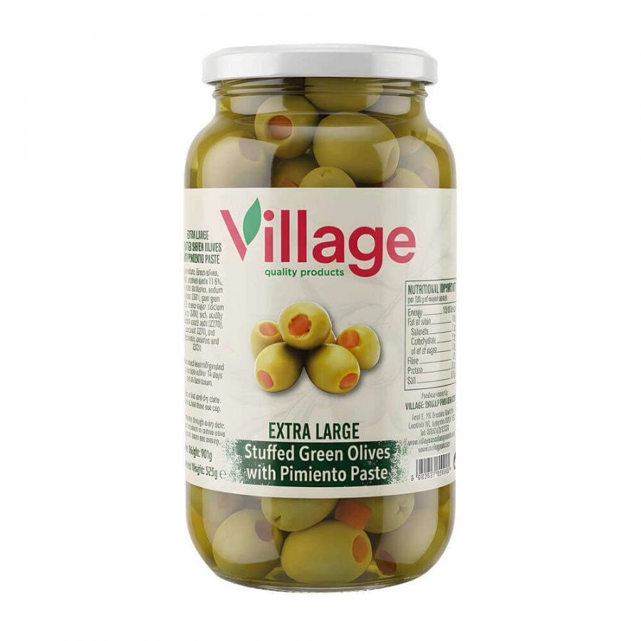 VILLAGE EXTRA LARGE STUFFED GREEN OLIVES - Image 1