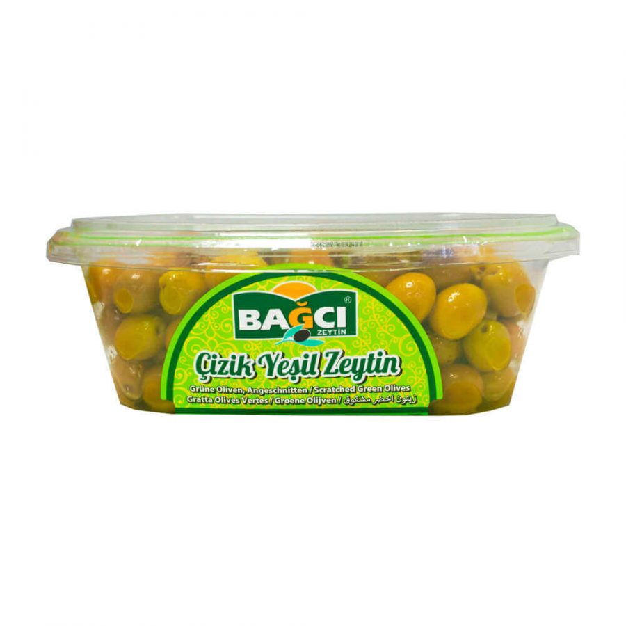 BAGCI SCRATCHED GREEN OLIVES (CIZIK YESIL ZEYTIN) BOW - Image 1