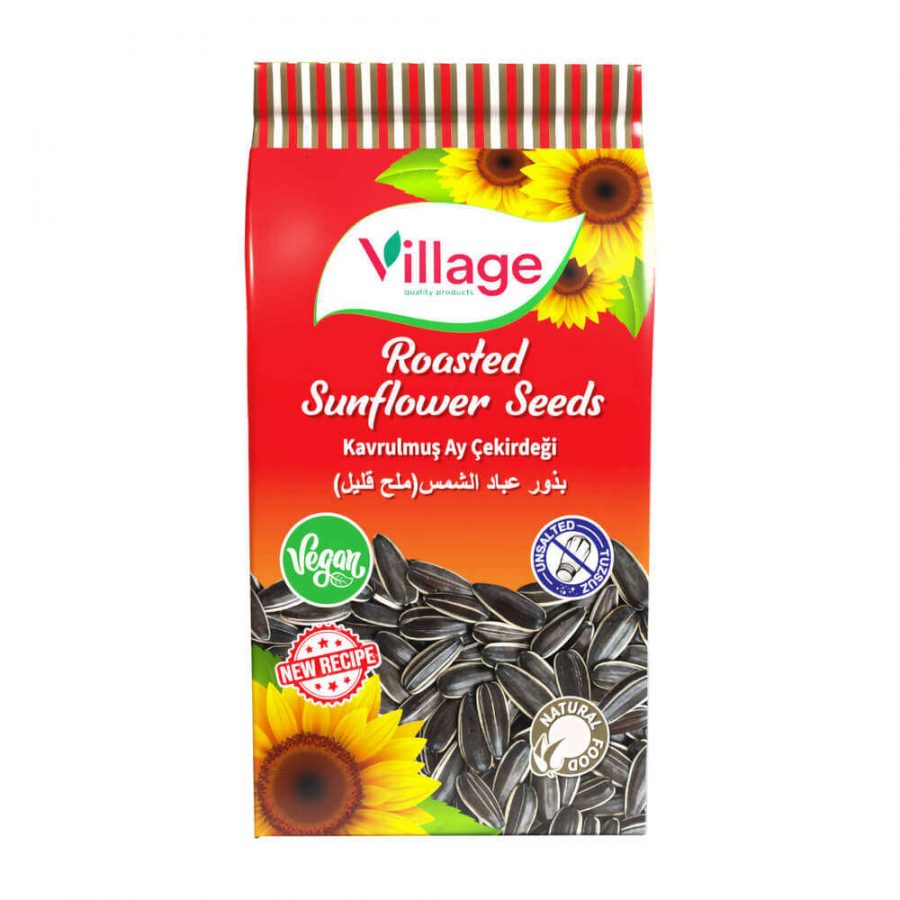 VILLAGE ROASTED & UNSALTED BLACK SUNFLOWER SEEDS (RED) - Image 1