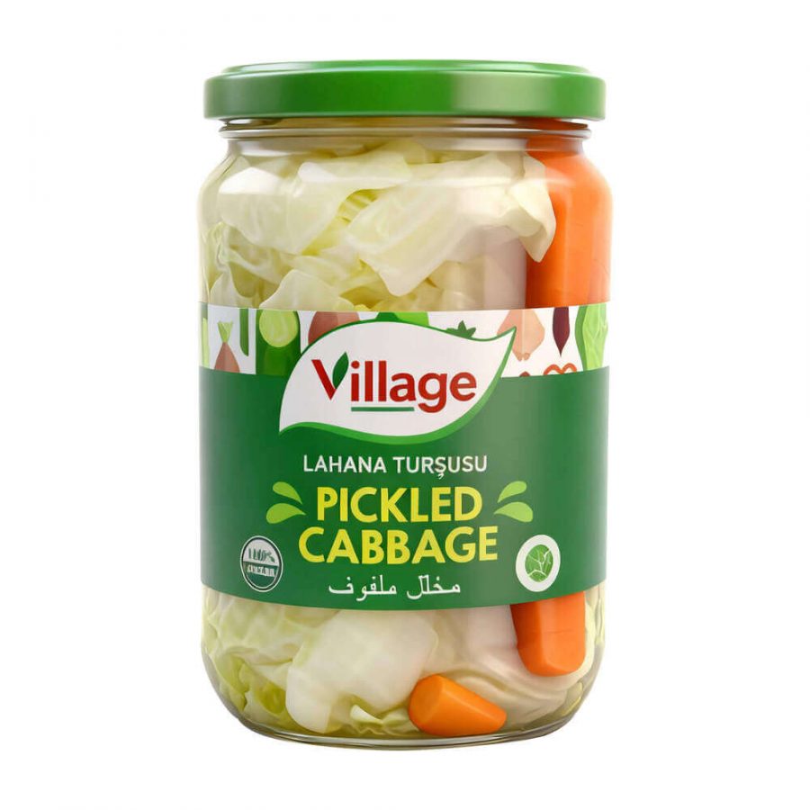 VILLAGE PICKLED CABBAGE (LAHANA) 670G - Image 1