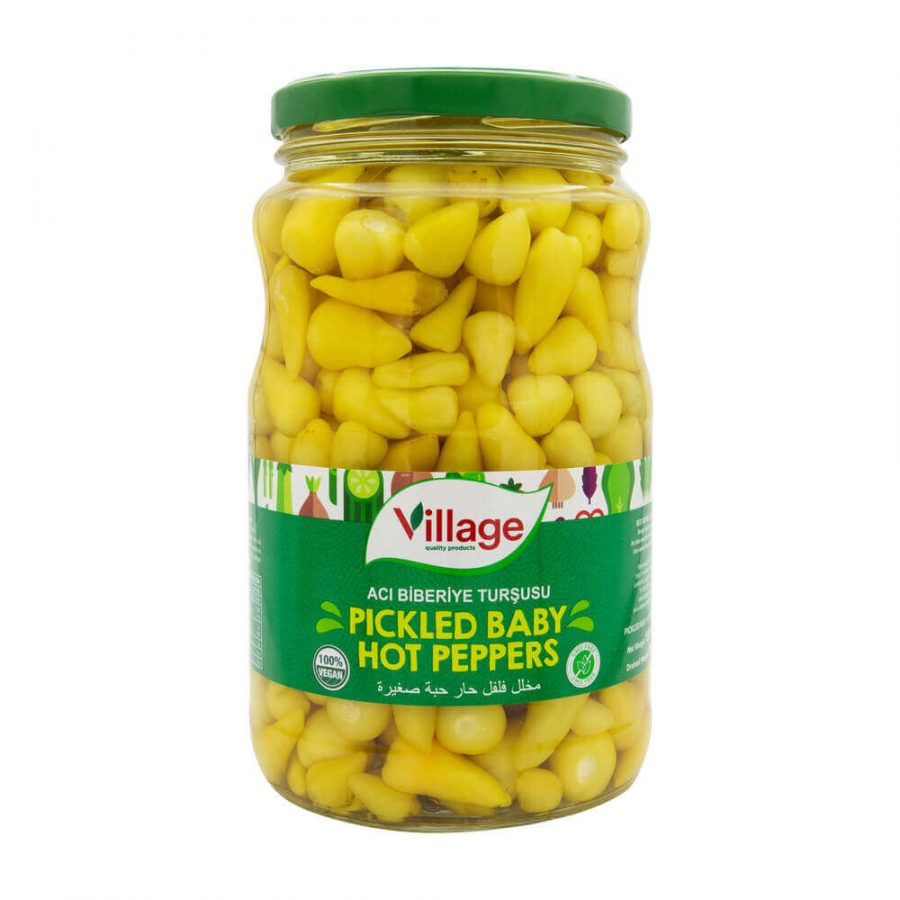VILLAGE PICKLED BABY HOT PEPPERS (BIBERIYE) 1550G - Image 1