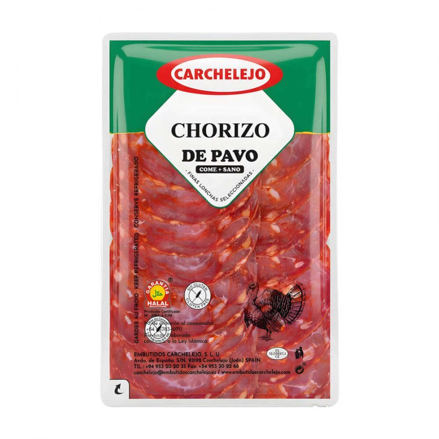 CARCHELEJO SLICED HALAL TURKEY CHORIZO - Image 1