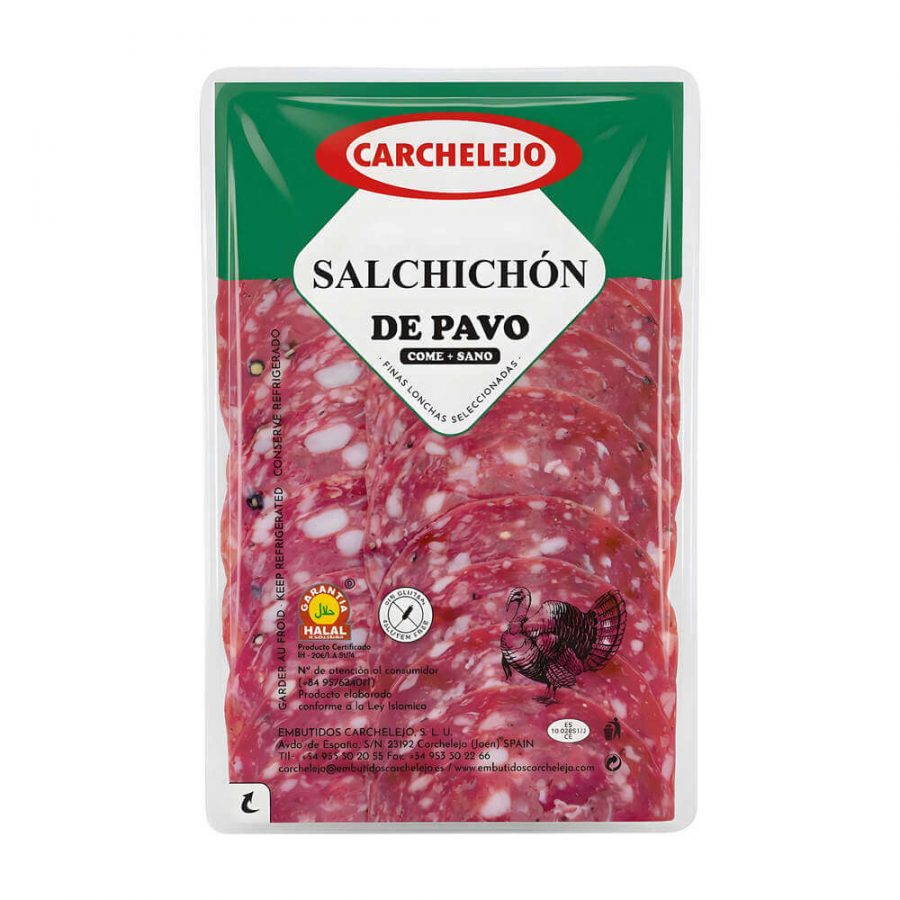 CARCHELEJO SLICED HALAL TURKEY SALCHICHON - Image 1