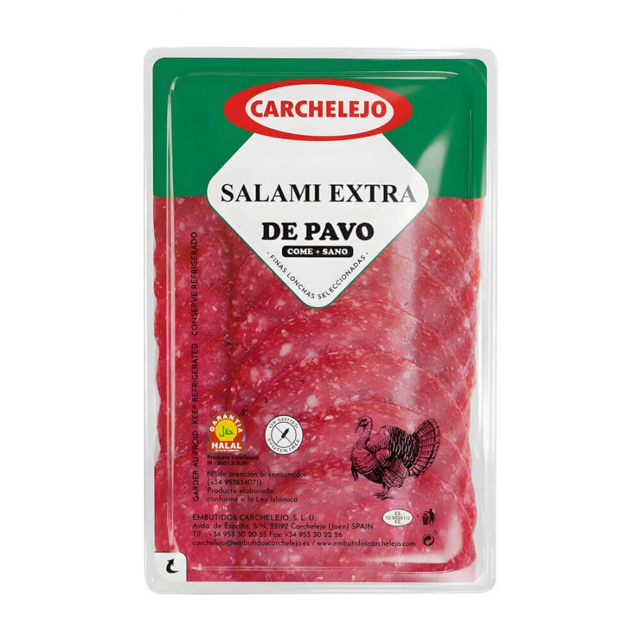 CARCHELEJO SLICED HALAL TURKEY SALAMI - Image 1