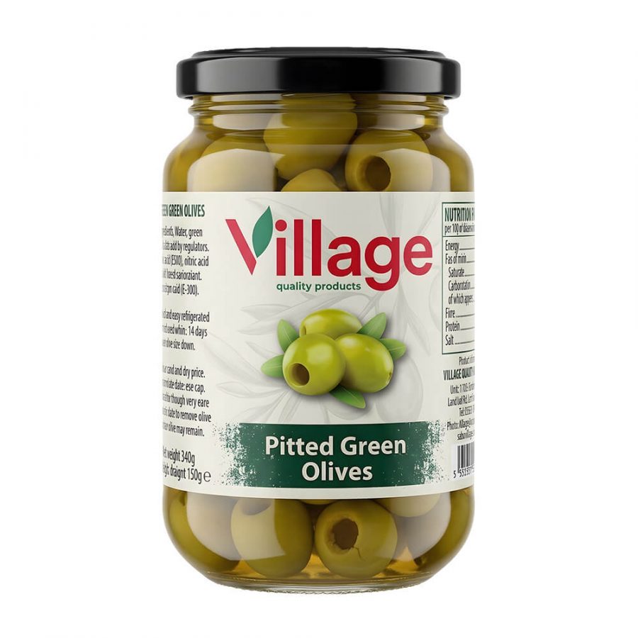 VILLAGE HOJIBLANCA PITTED GREEN OLIVES - Image 1