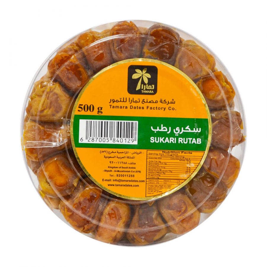 TAMARA -5- SUKARI RUTAB (2) DATES (ROUND BOX PLASTIC) - Image 1