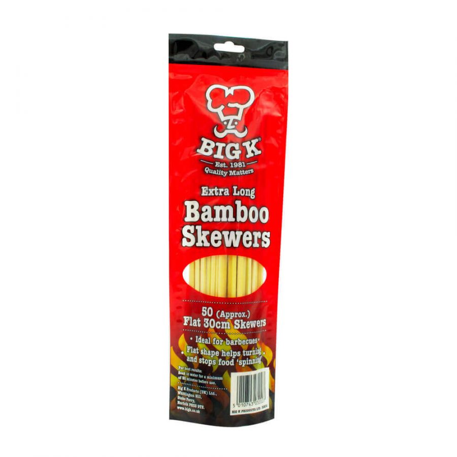 BIG K EXTRA LONG FLAT BAMBOO SKEWERS(30 CM) - Image 1