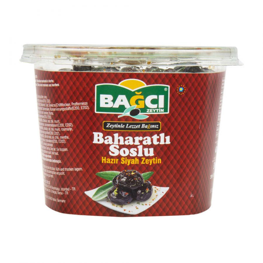 BAGCI BLACK OLIVES MARINATED IN HERBS (BAHRAT SOSLU) - Image 1