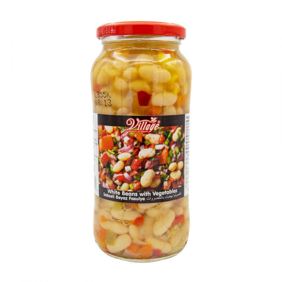 VILLAGE WHITE BEANS WITH VEGETABLES JAR - Image 1