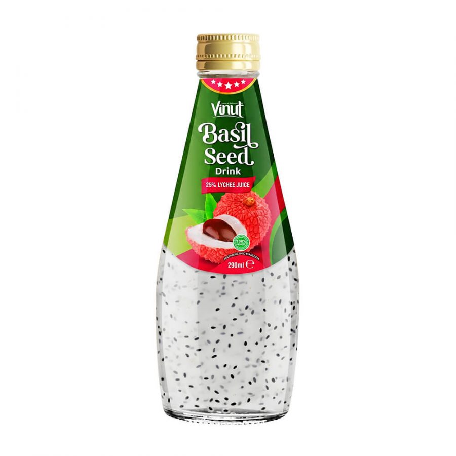 VINUT BASIL SEED DRINK - LYCHEE JUICE - Image 1